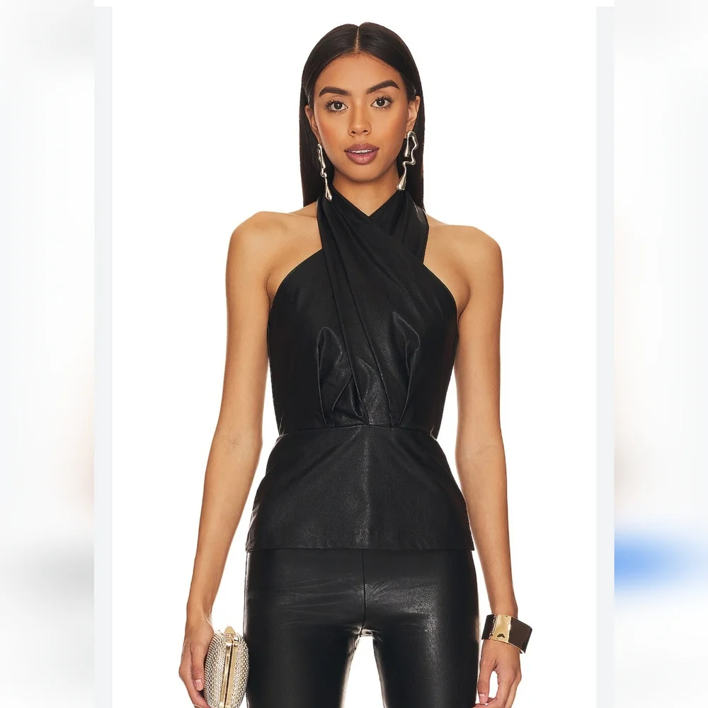 Amanda Uprichard Black Halter Top - Picture 2 of 5